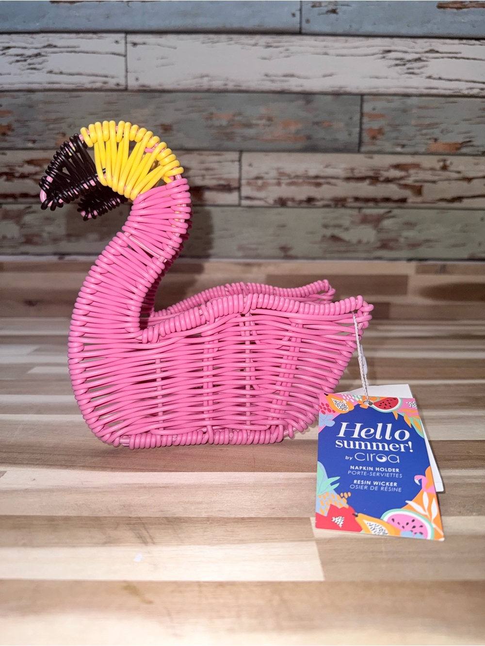 🦩Pink Flamingo Wicker Napkin Holder